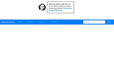Bootstrap 4 Mega Dropdown Menu Navbar .